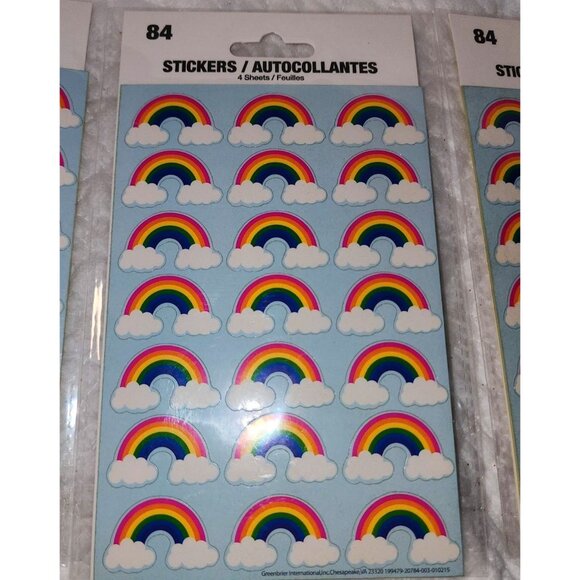 Rainbow Cloud Stickers 84 Pack Sheets Set Of 4 Vintage Sealed NOS - Picture 4 of 7